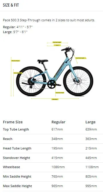 Aventon Pace 500.3 Step-Through 8 Speed Active E-Bike