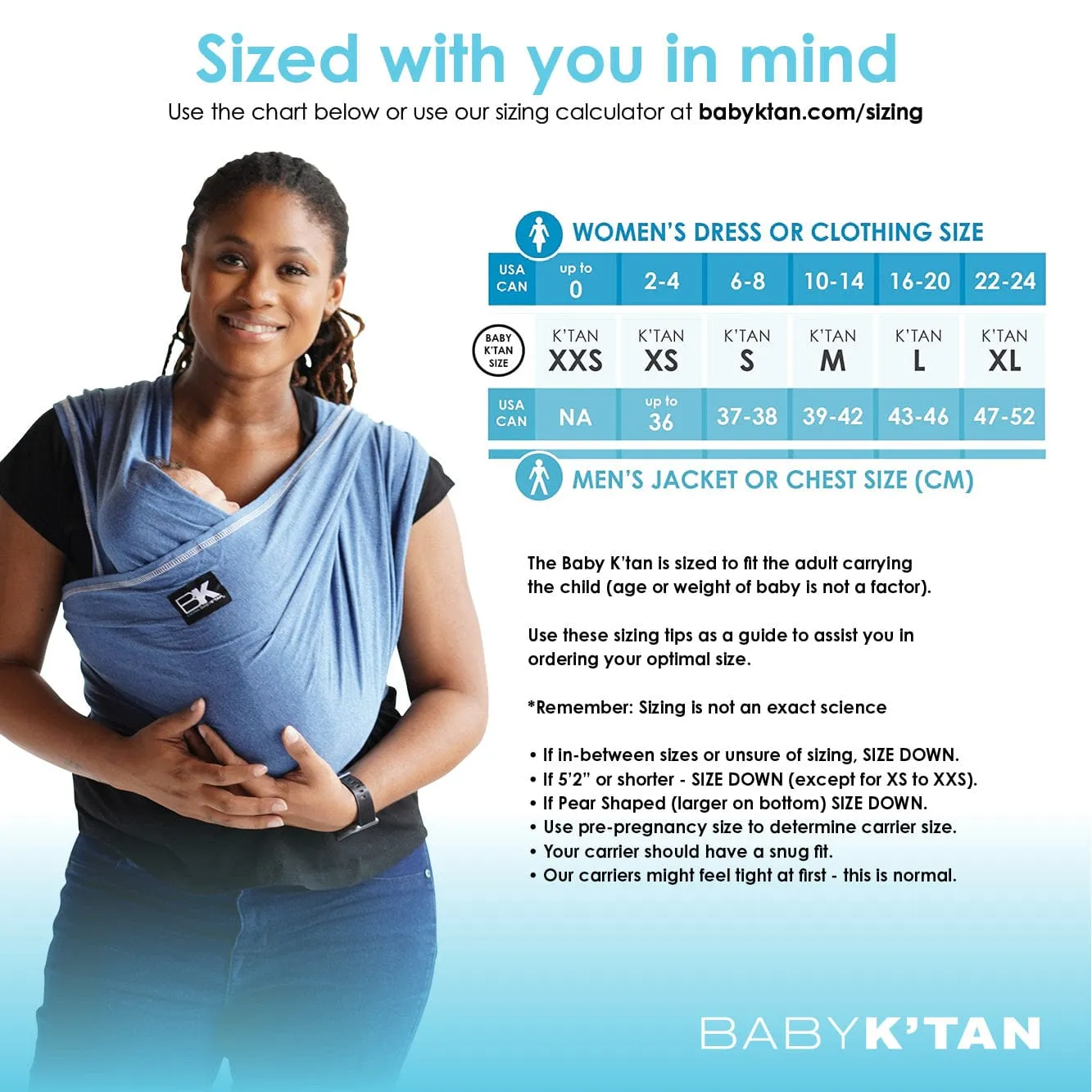 Baby K'tan Original Baby Carrier in Denim