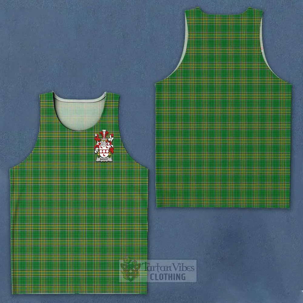 Bagley Irish Clan Tartan Men's Tank Top with Coat of Arms