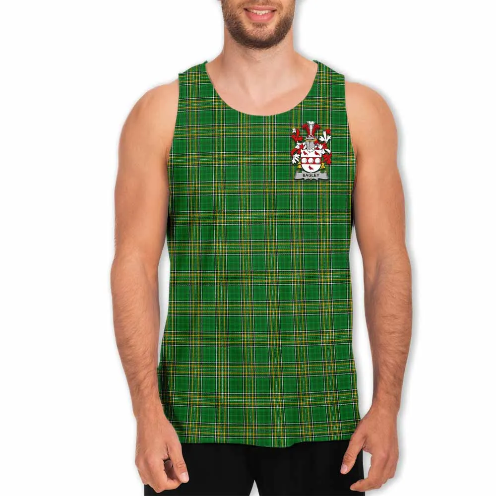 Bagley Irish Clan Tartan Men's Tank Top with Coat of Arms