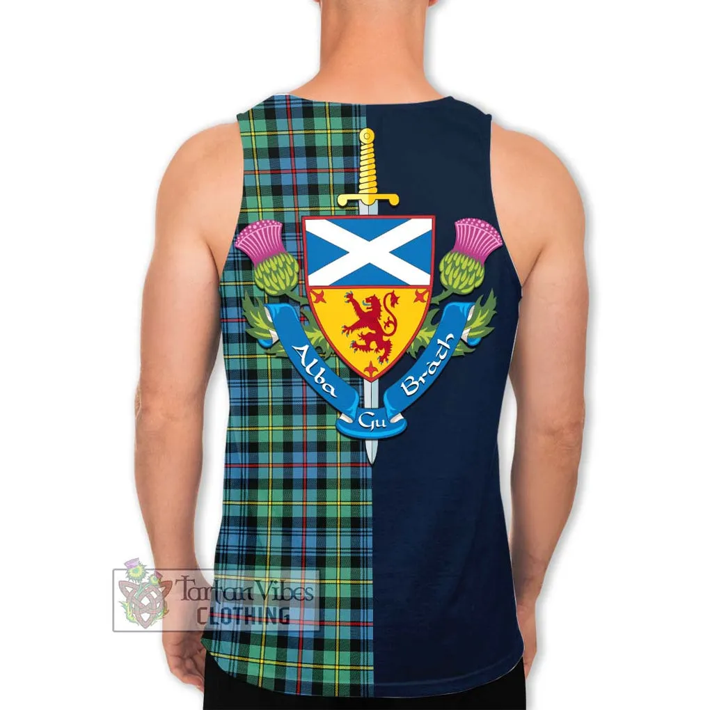 Bailey Ancient Tartan Men's Tank Top Alba with Scottish Lion Royal Arm Half Style