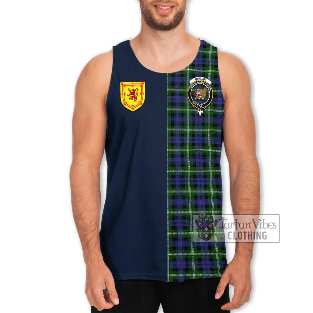 Baillie (Bailey) Tartan Men's Tank Top Alba with Scottish Lion Royal Arm Half Style