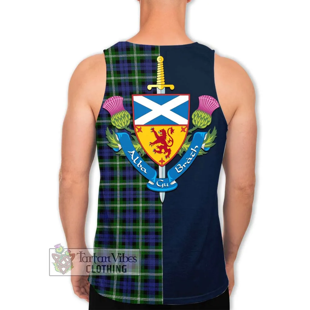 Baillie (Bailey) Tartan Men's Tank Top Alba with Scottish Lion Royal Arm Half Style