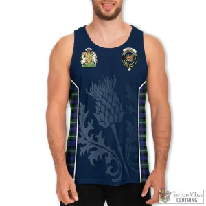 Baillie (Bailey) Tartan Men's Tanks Top with Family Crest and Scottish Thistle Vibes Sport Style