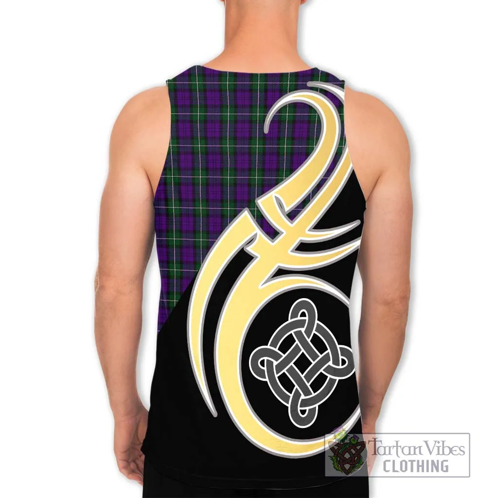 Baillie Highland Society Tartan Men's Tank Top with Family Crest and Celtic Symbol Style