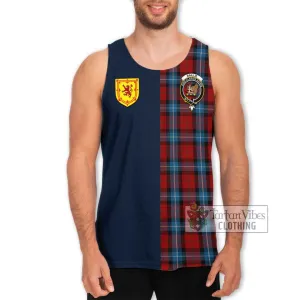 Baillie of Polkemmet Red Tartan Men's Tank Top Alba with Scottish Lion Royal Arm Half Style