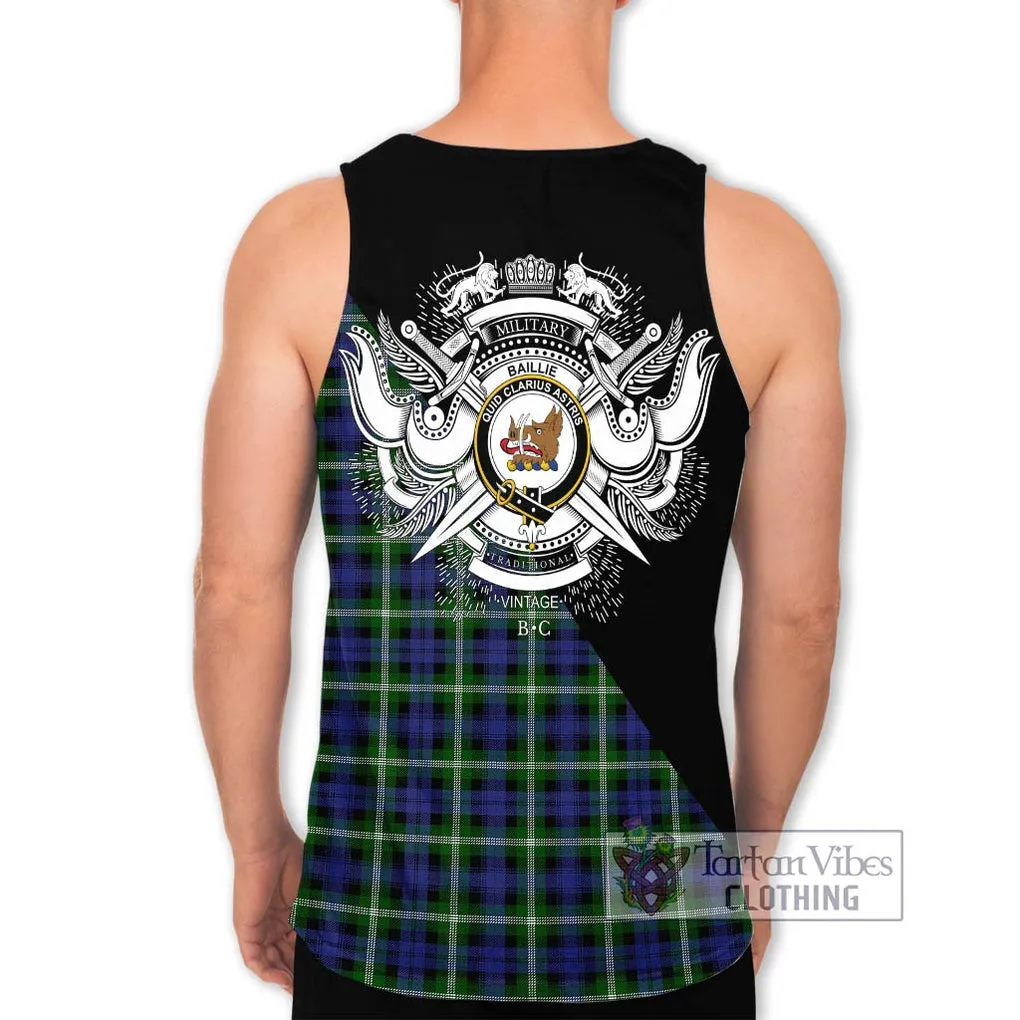 Baillie of Polkemmet Tartan Men's Tank Top with Family Crest and Military Logo Style