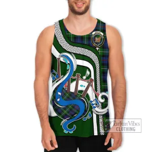 Baillie Tartan Men's Tank Top with Epic Bagpipe Style