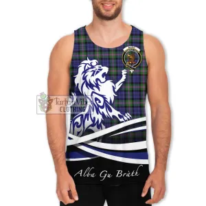 Baird Modern Tartan Men's Tank Top with Alba Gu Brath Regal Lion Emblem