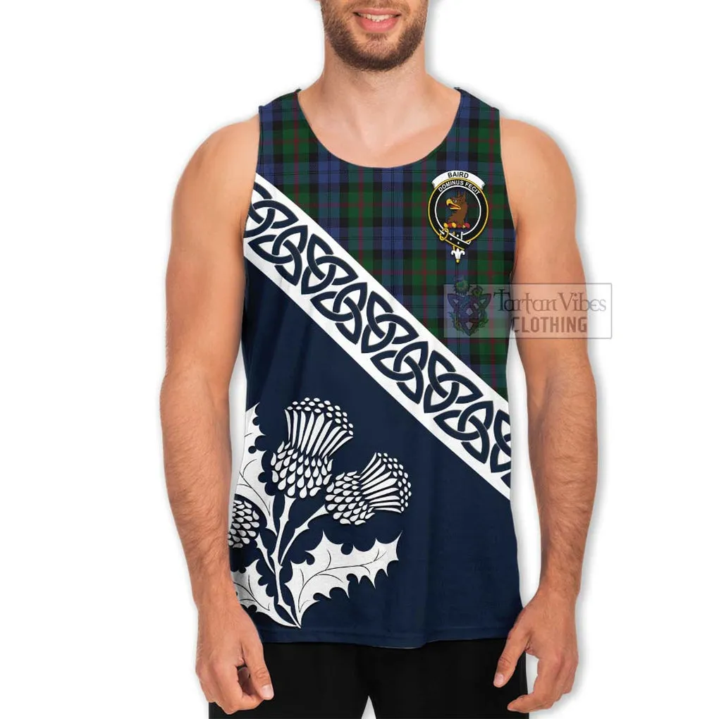 Baird Tartan Men's Tank Top Featuring Thistle and Scotland Map