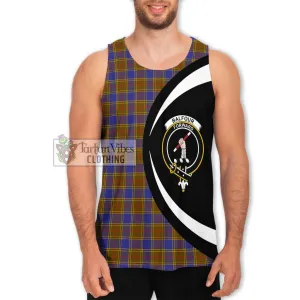 Balfour Tartan Men's Tank Top with Family Crest Circle Style