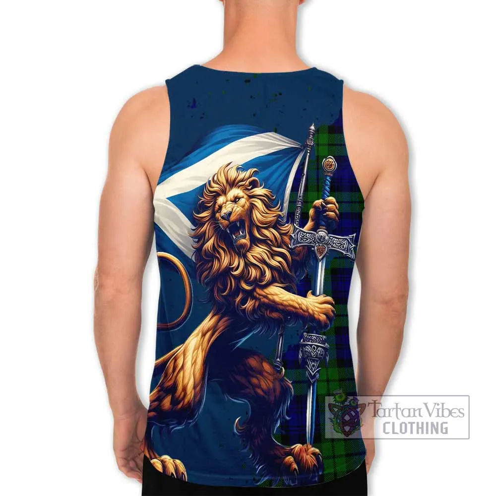 Bannatyne Tartan Family Crest Men's Tank Top with Scottish Majestic Lion