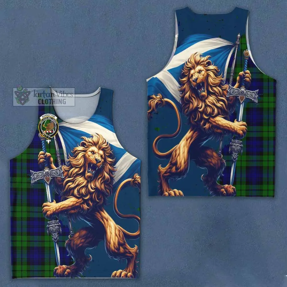 Bannatyne Tartan Family Crest Men's Tank Top with Scottish Majestic Lion