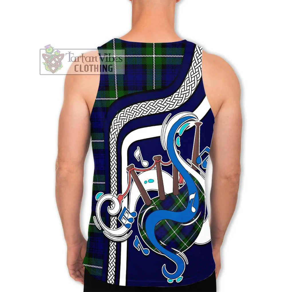 Bannerman Tartan Men's Tank Top with Epic Bagpipe Style