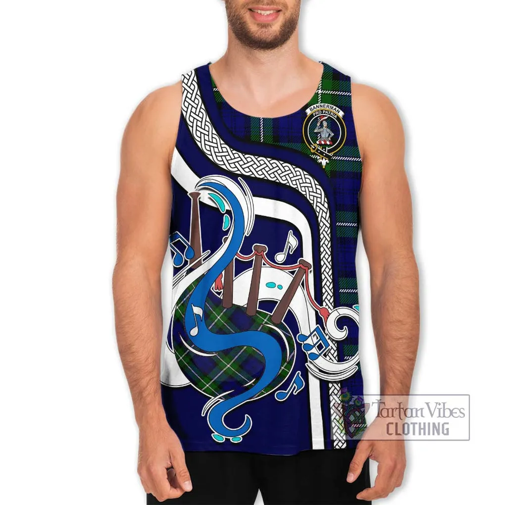 Bannerman Tartan Men's Tank Top with Epic Bagpipe Style