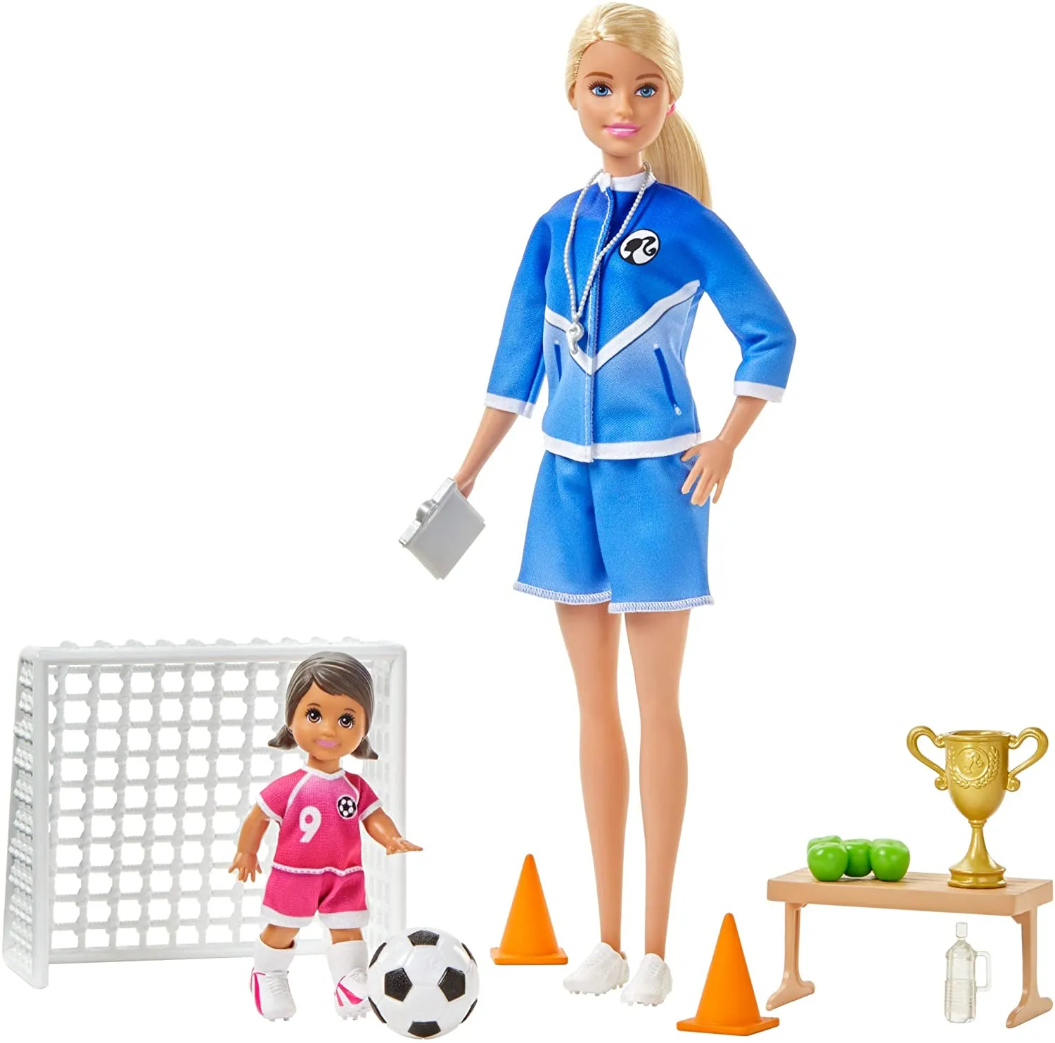 Barbie Soccer Coach Playset With 2 Dolls And Accessories