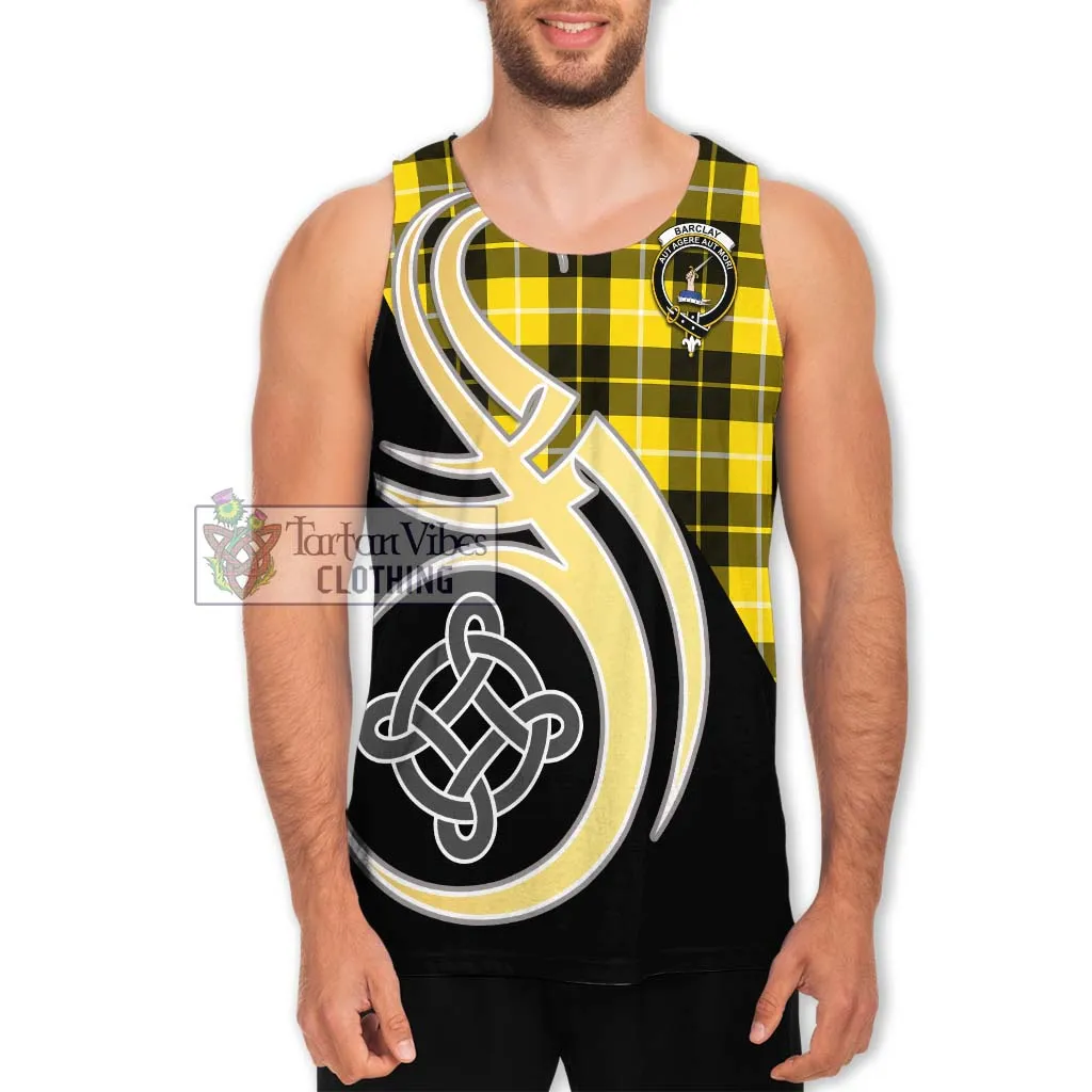 Barclay Dress Modern Tartan Men's Tank Top with Family Crest and Celtic Symbol Style