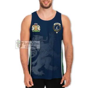 Barclay Tartan Men's Tank Top with Family Crest and Lion Rampant Vibes Sport Style