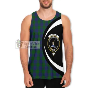 Barclay Tartan Men's Tank Top with Family Crest Circle Style