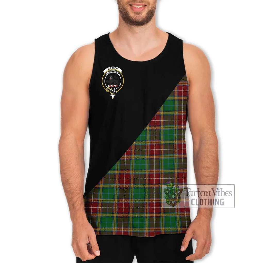 Baxter Tartan Men's Tank Top with Family Crest and Military Logo Style