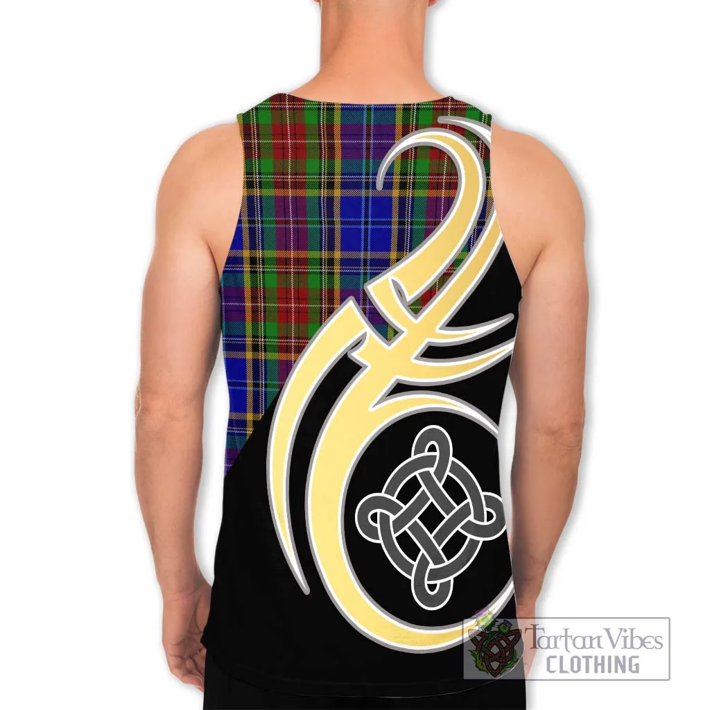 Beattie Tartan Men's Tank Top with Family Crest and Celtic Symbol Style