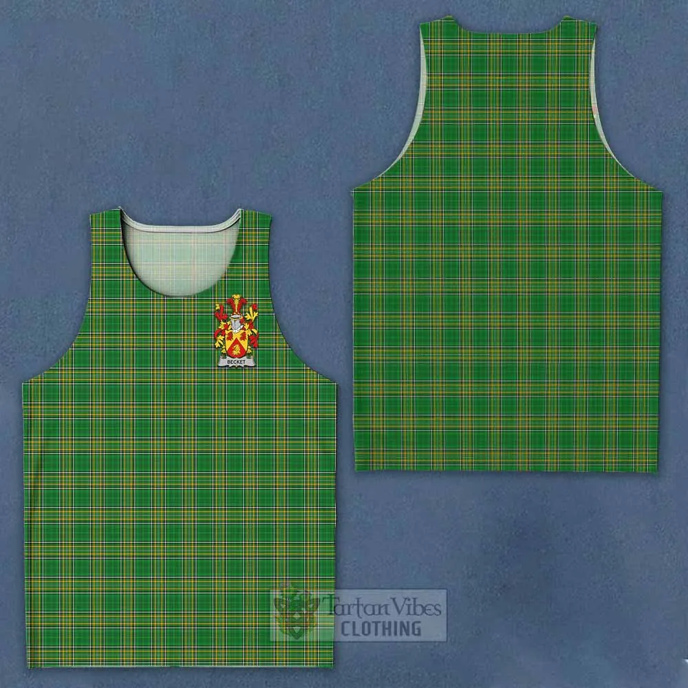 Becket Irish Clan Tartan Men's Tank Top with Coat of Arms