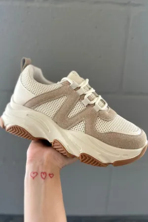 BEIGE PLATFORM SNEAKERS