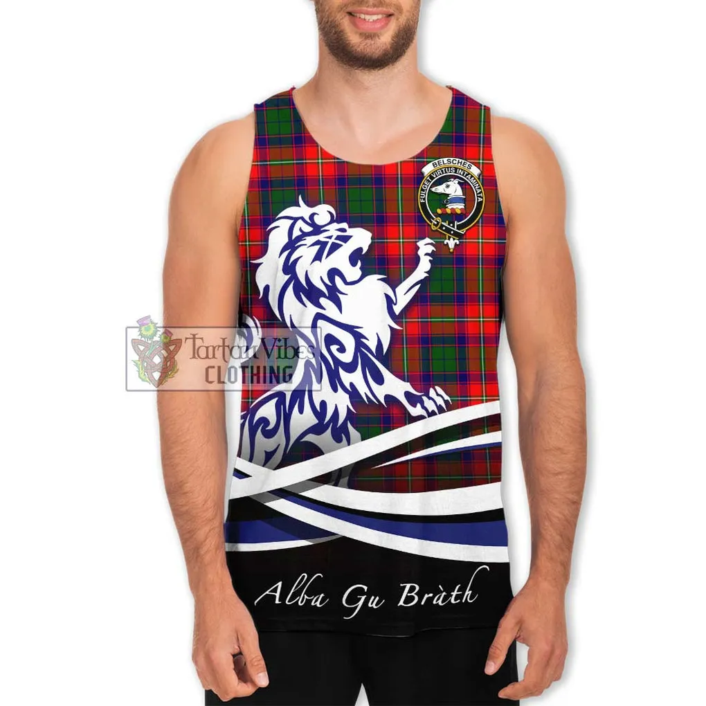 Belsches Tartan Men's Tank Top with Alba Gu Brath Regal Lion Emblem