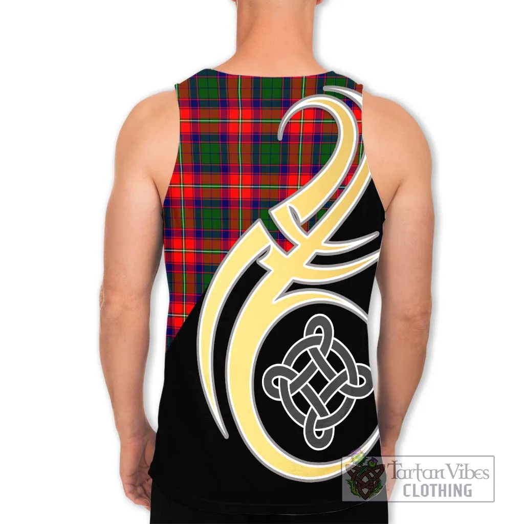 Belsches Tartan Men's Tank Top with Family Crest and Celtic Symbol Style