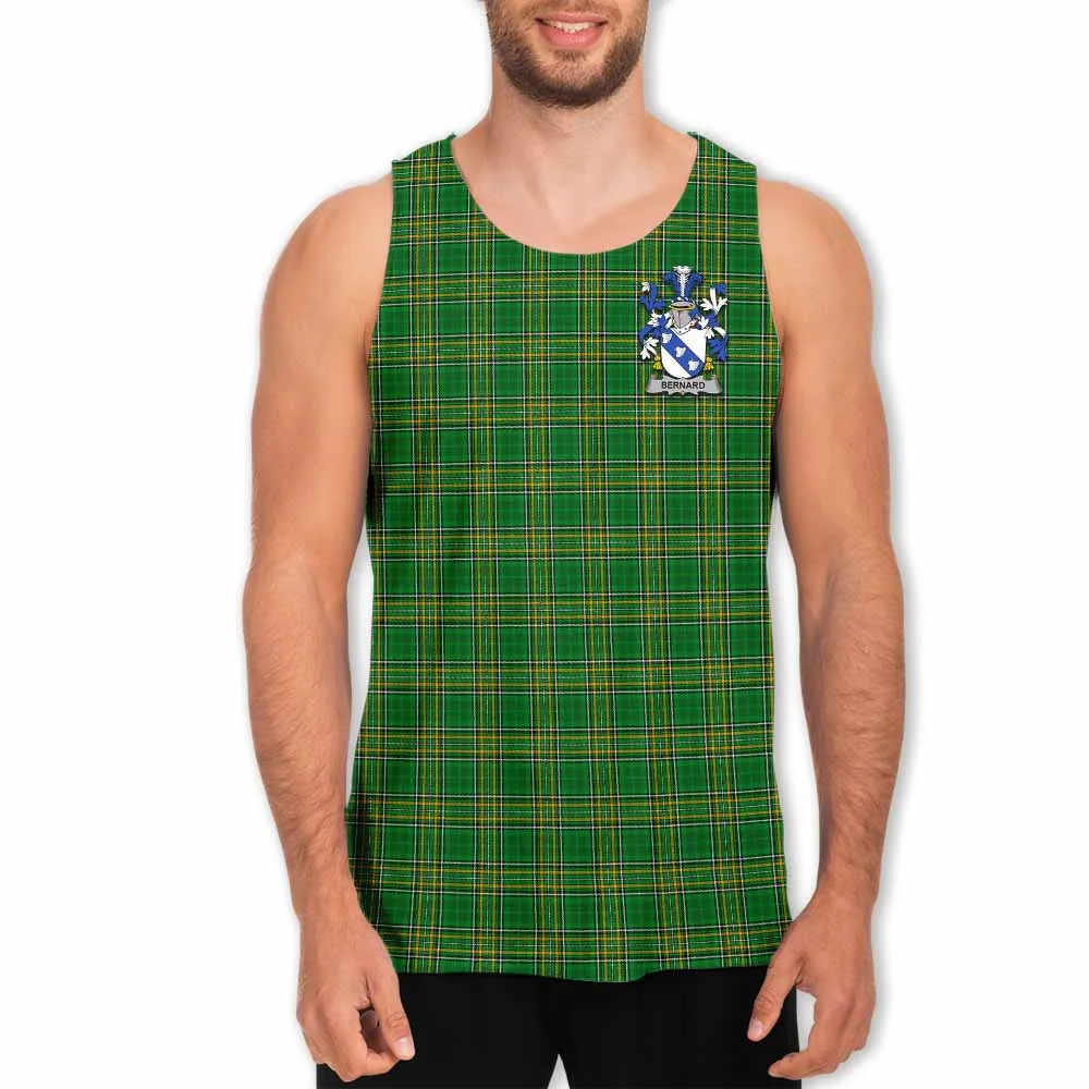 Bernard Irish Clan Tartan Men's Tank Top with Coat of Arms