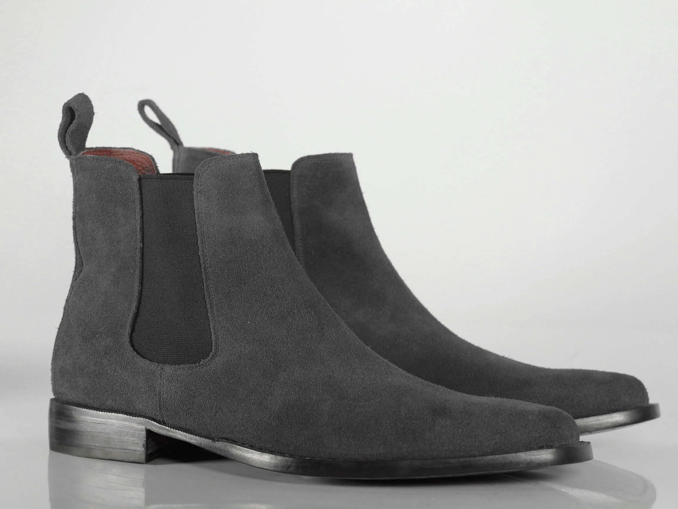 Bespoke Ankle High Black Chelsea Suede Boot