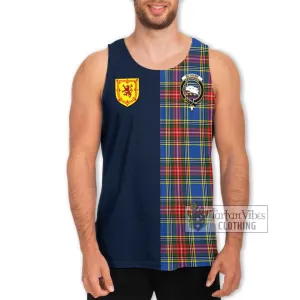 Bethune Tartan Men's Tank Top Alba with Scottish Lion Royal Arm Half Style