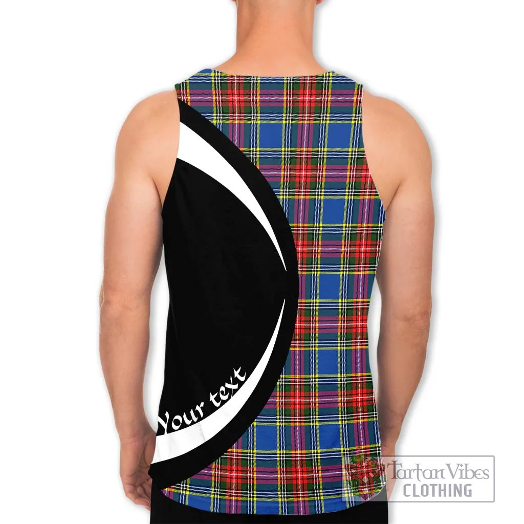 Bethune Tartan Men's Tank Top with Family Crest Circle Style