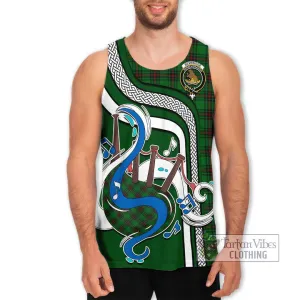 Beveridge Tartan Men's Tank Top with Epic Bagpipe Style