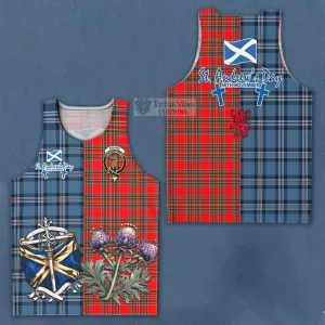 Binning Tartan Men's Tank Top Happy St. Andrew's Day Half Tartan Style