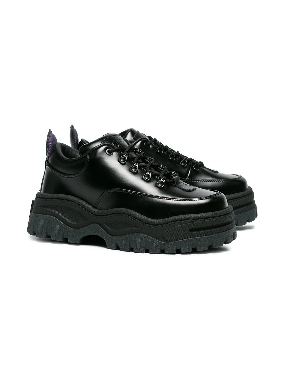 Black Angel Lift Leather Platform Sneakers