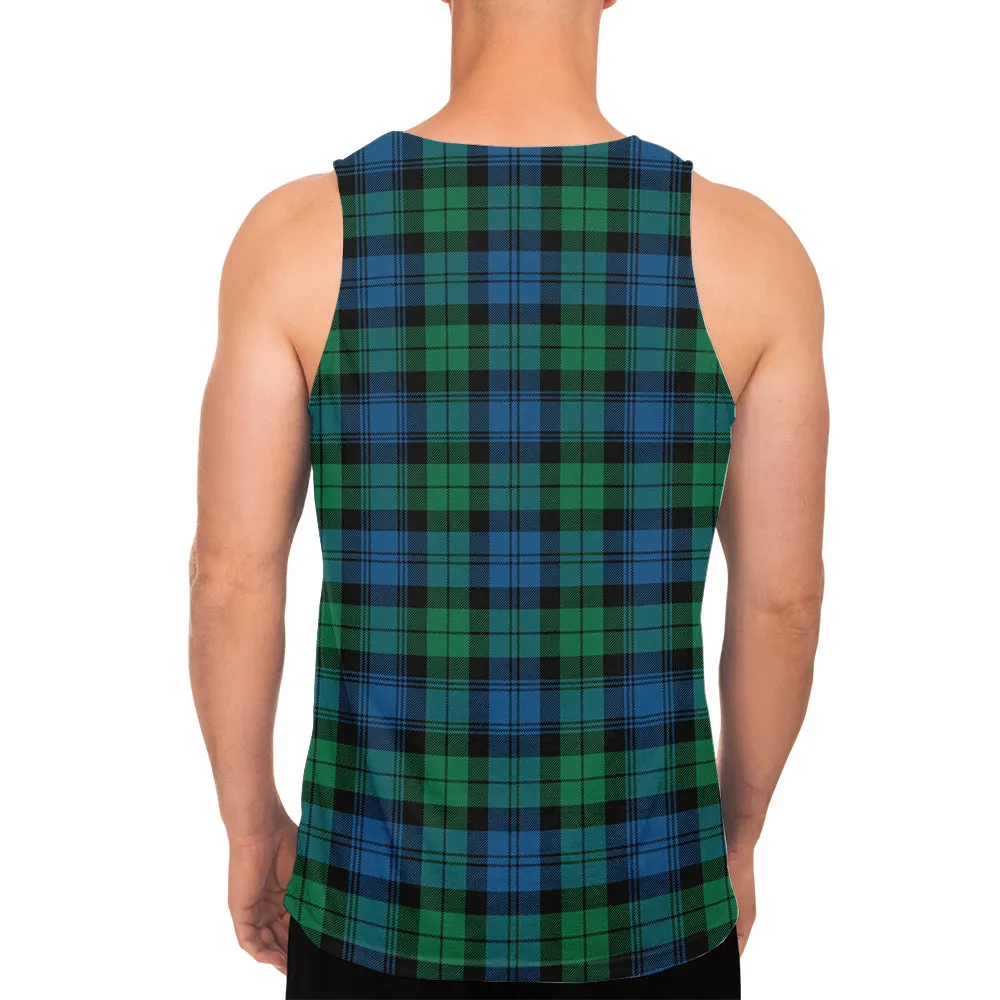 Black Watch Ancient Tartan Mens Tank Top with Family Crest