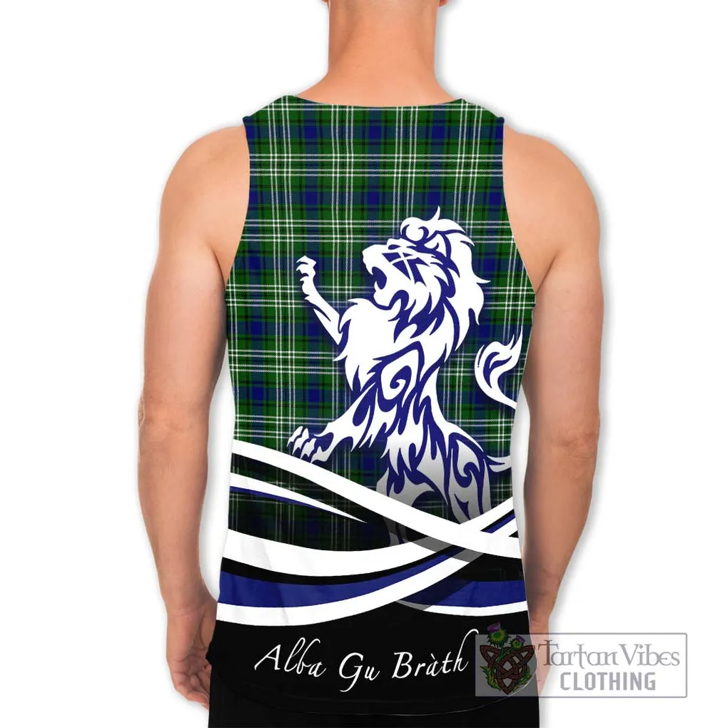 Blackadder Tartan Men's Tank Top with Alba Gu Brath Regal Lion Emblem