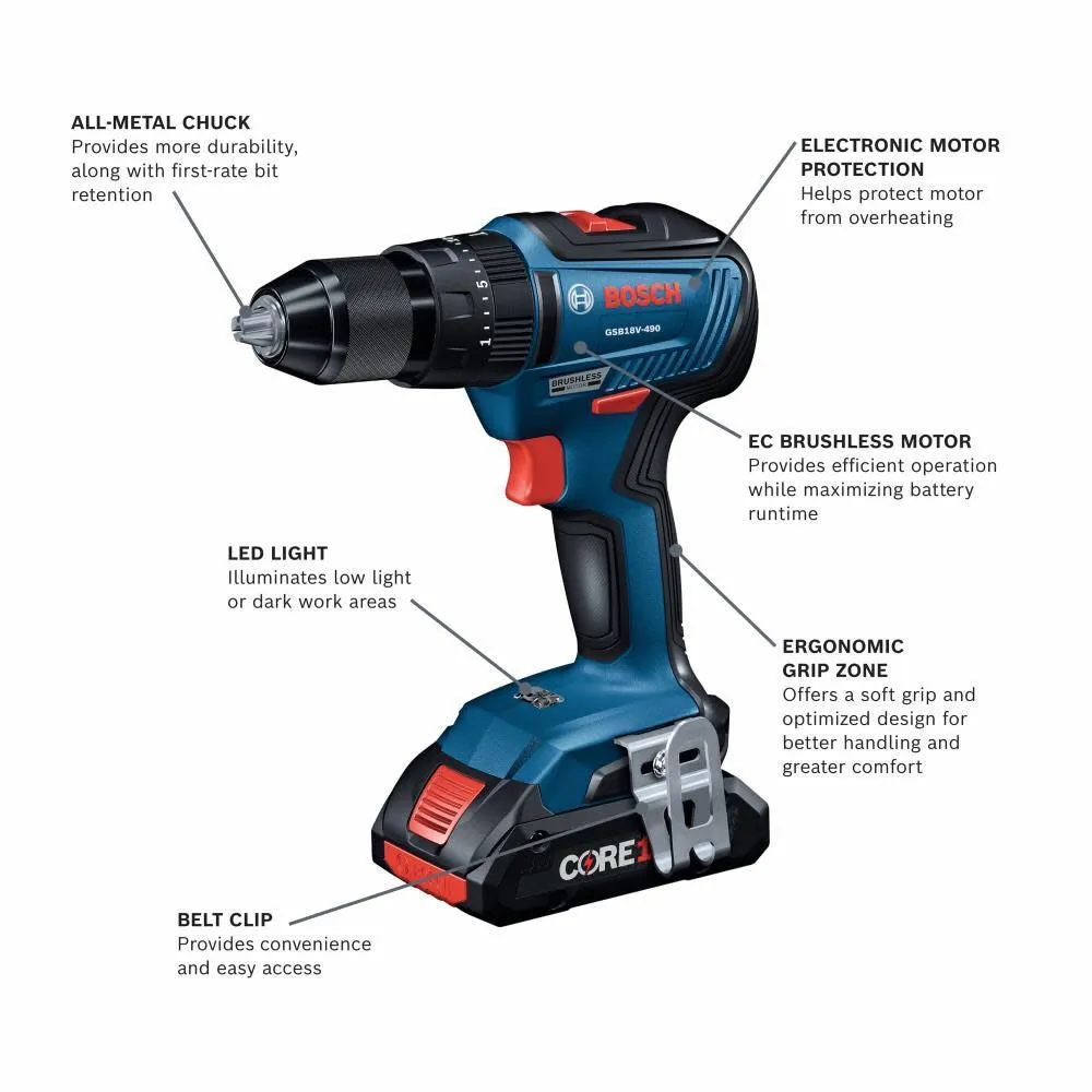 Bosch GXL18V-497B23 18V 4-Tool Combo Kit