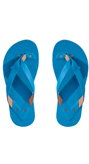 Bright Blue Flip Flops