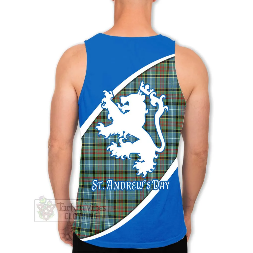 Brisbane Family Crest Tartan Men's Tank Top Celebrate Saint Andrew's Day in Style