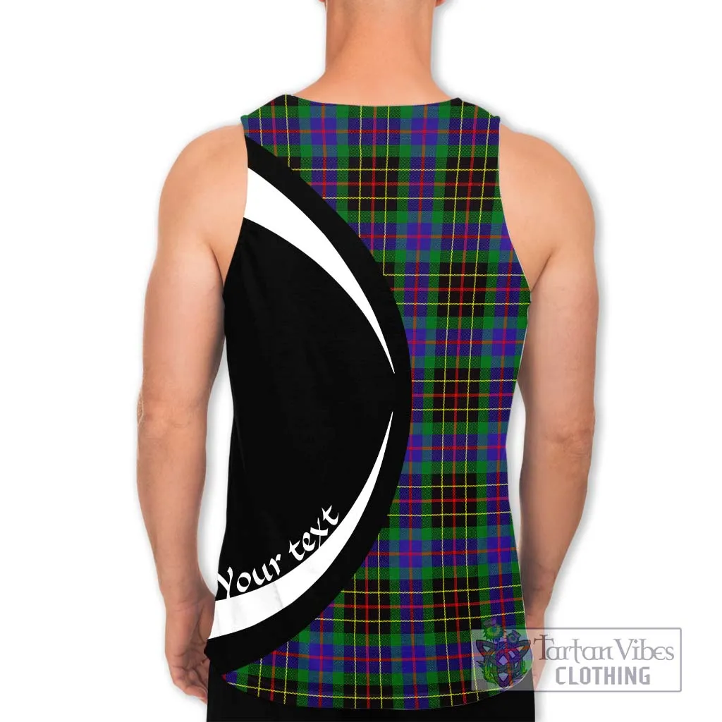 Brodie Hunting Modern Tartan Men's Tank Top with Family Crest Circle Style