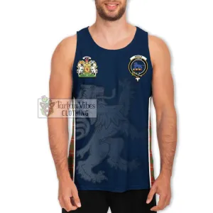 Bruce Modern Tartan Men's Tank Top with Family Crest and Lion Rampant Vibes Sport Style