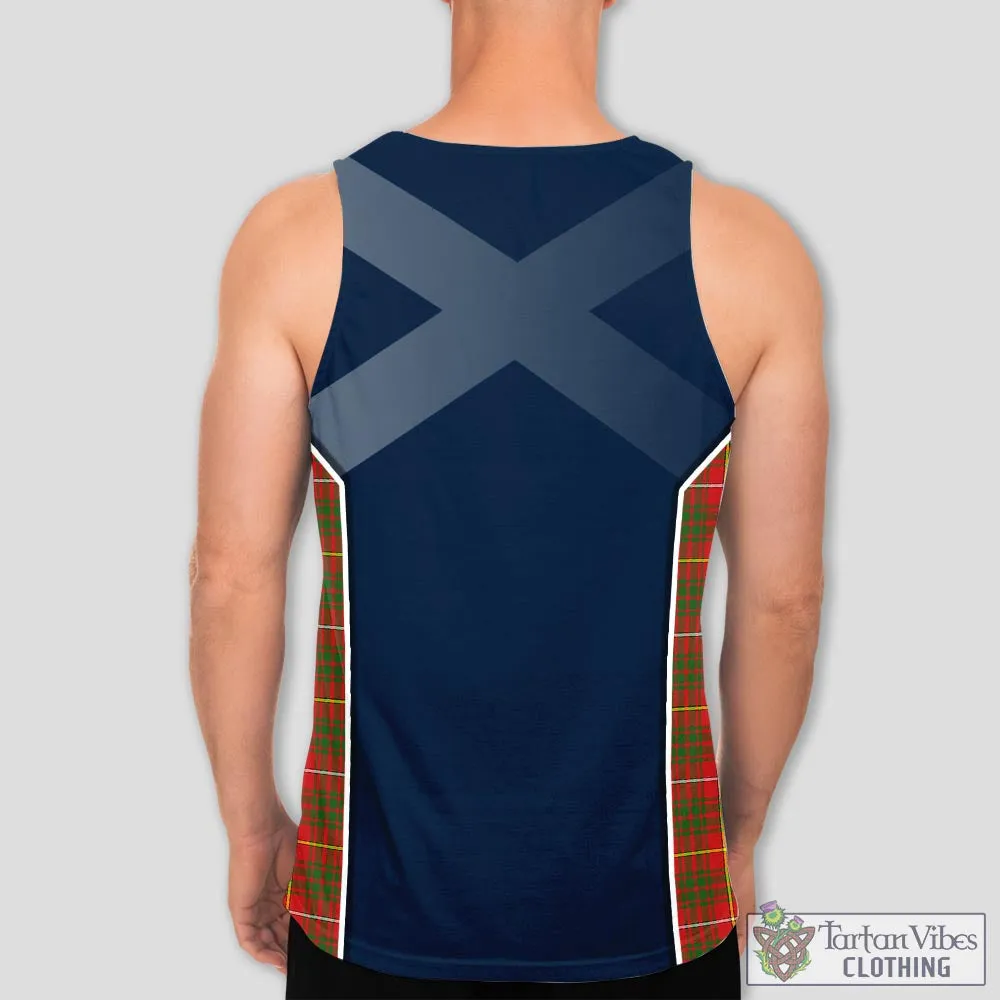 Bruce Modern Tartan Men's Tanks Top with Family Crest and Scottish Thistle Vibes Sport Style