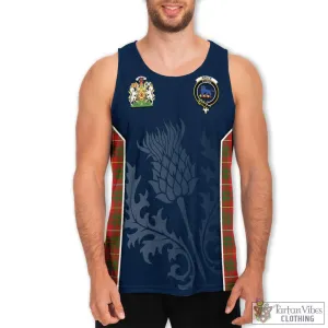 Bruce Modern Tartan Men's Tanks Top with Family Crest and Scottish Thistle Vibes Sport Style