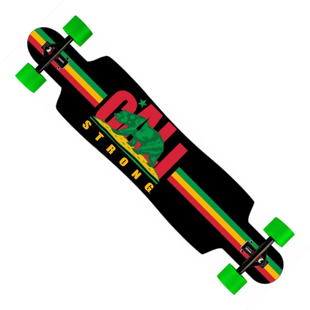 CALI Strong Rasta Longboard Drop Through Complete