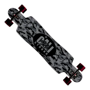 CALI Strong Urban Camo Grey Longboard Drop Through Complete