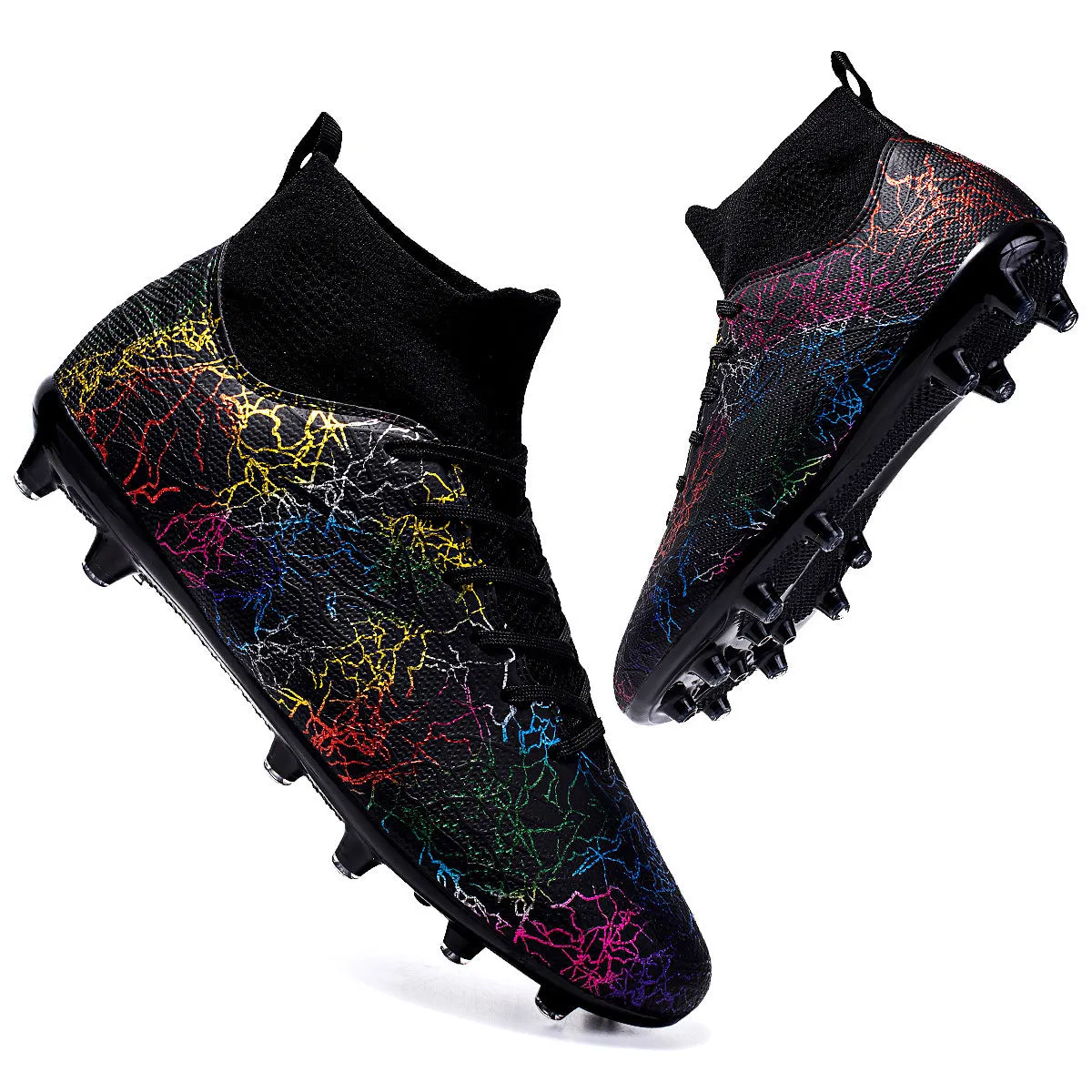 Camouflage High-Top Soccer Cleats for Kids, Factory Direct