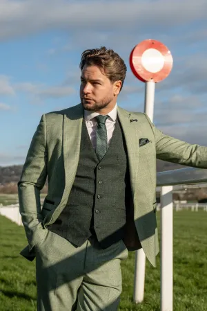 Caridi Sage with Caridi Olive Waistcoat Three Piece Suit