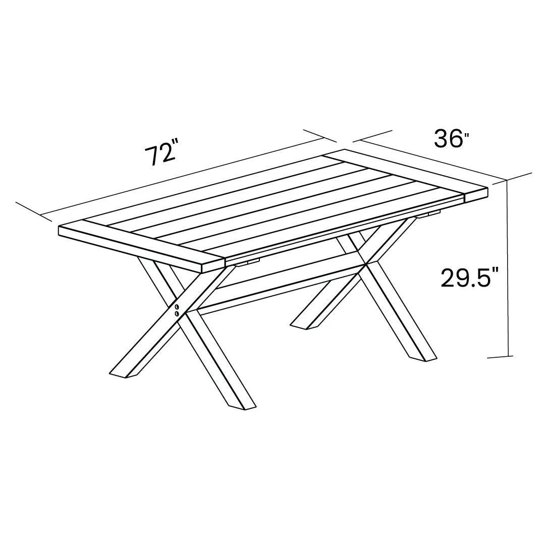 Cascais 72"  Customizable Dining Table